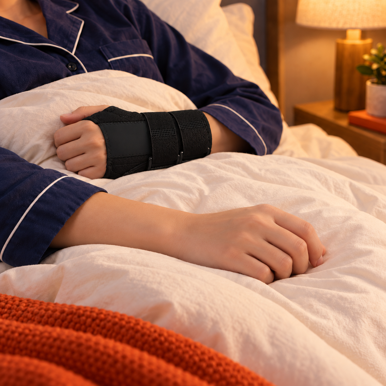 Wrist support worn while resting