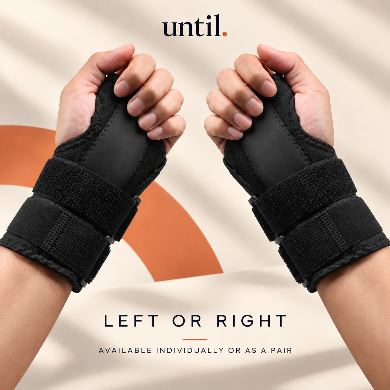 Left or right wrist support, available individually or as a pair