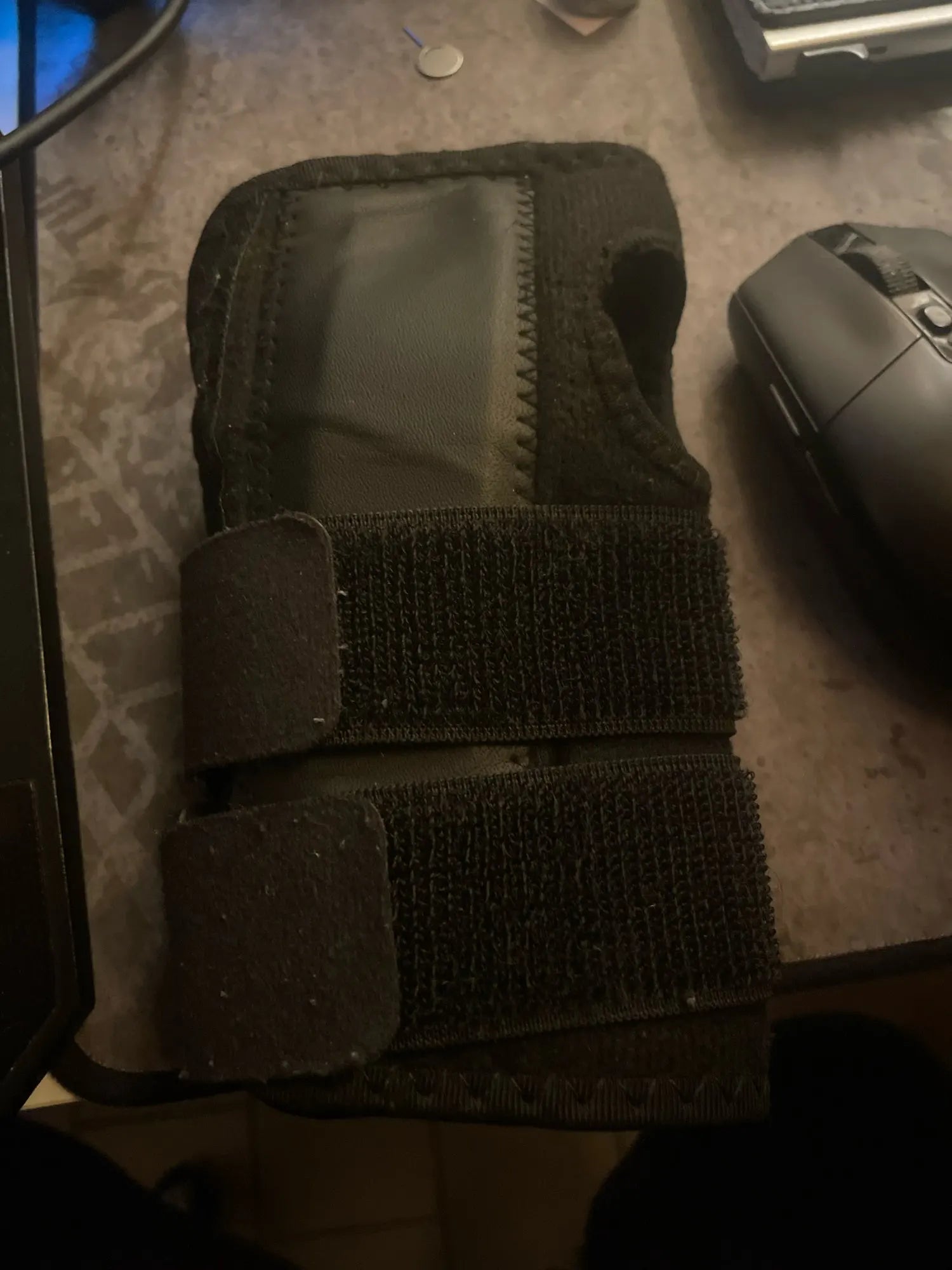 Purchaser close-up of the wrist support construction