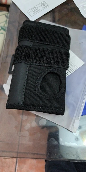 Back of the black wrist support photographed by a purchaser