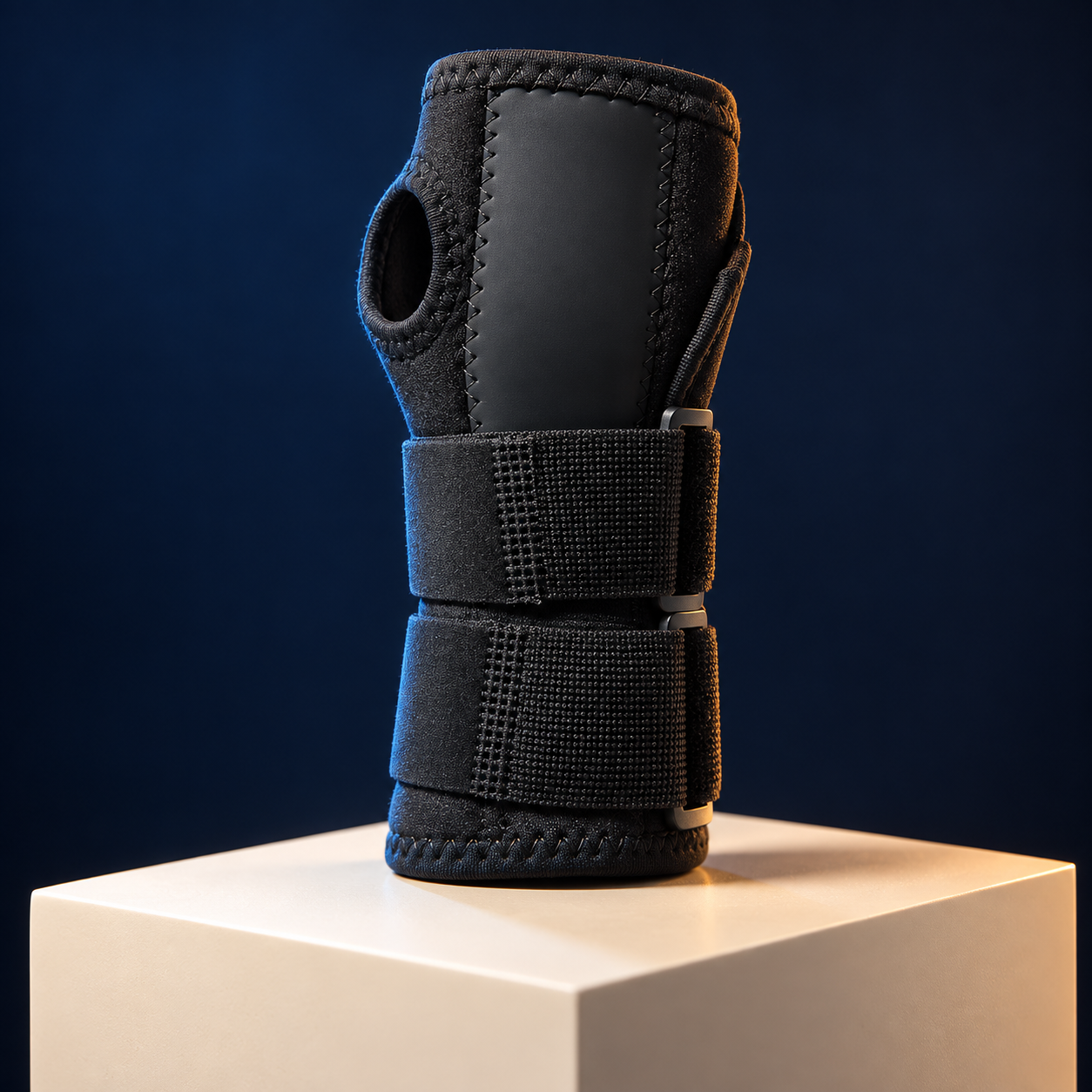 Black wrist support with two adjustable straps